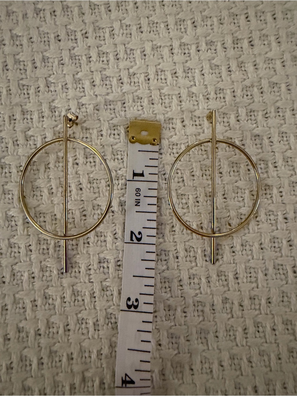 Gold Modern Circle Bar Drop Earrings boutique GUC